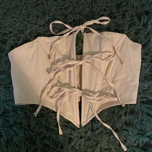 s FASHION NOVA tie front-tube top with boning